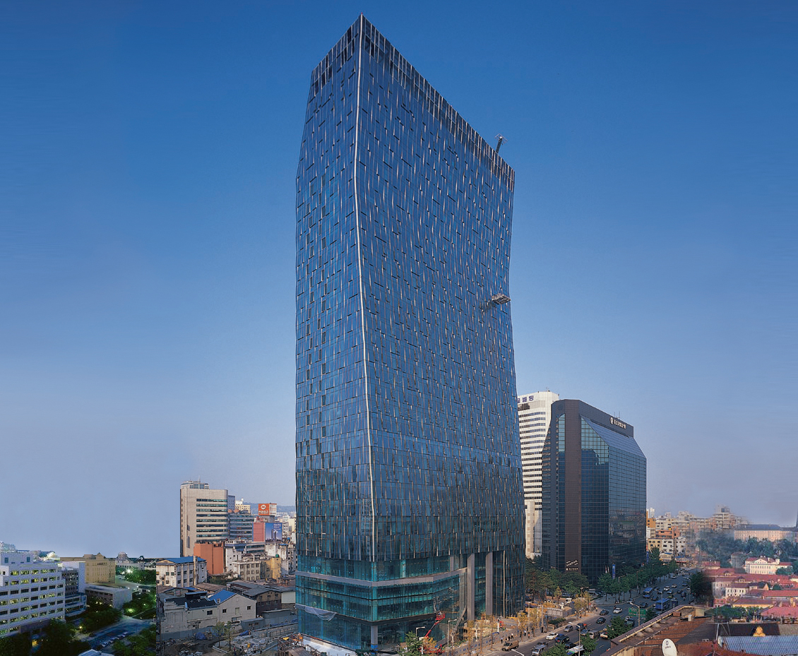 SK T-Tower Building in Uljiro is shown.